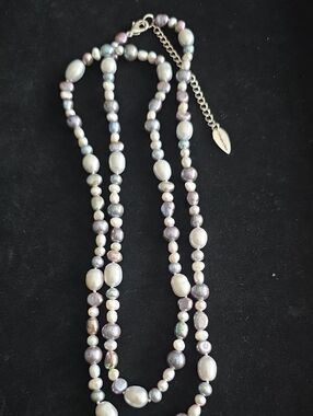 Freshwater Pearl Multi-Strand Necklace in White and Lavender
